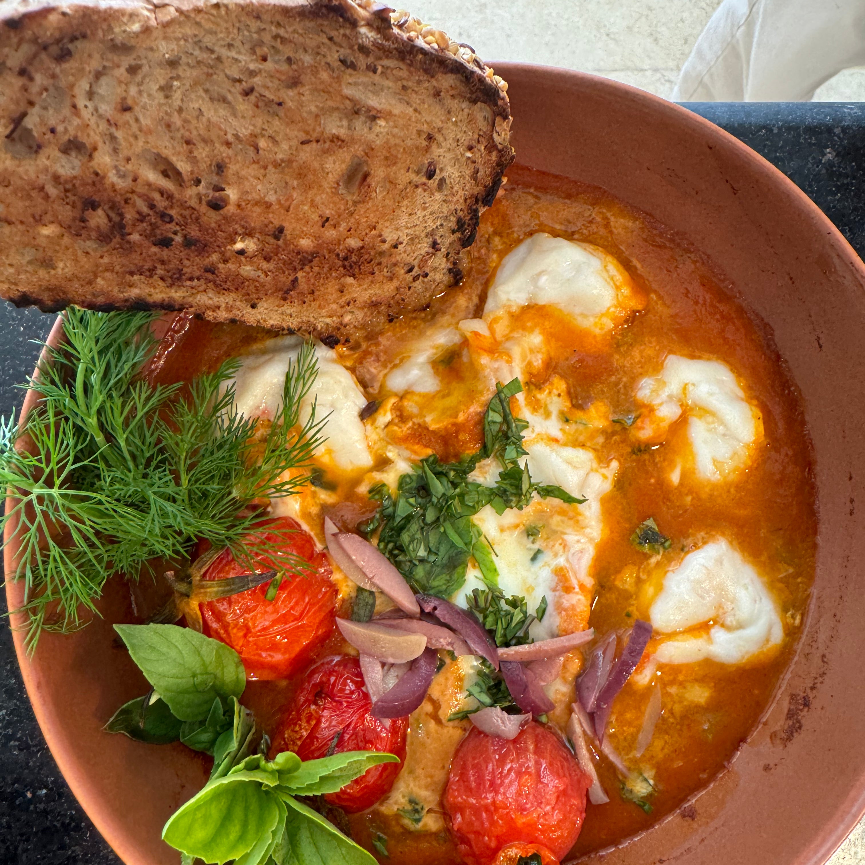 Shakshuka with Shrimps 🥚🌿🦐